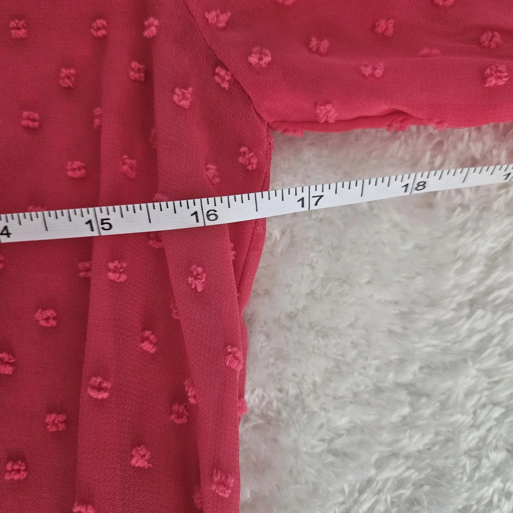 NEW Socialite Pink Sheer Blouse Size XS Feminine Romantic Cocquette Girl Summer - Picture 10 of 12